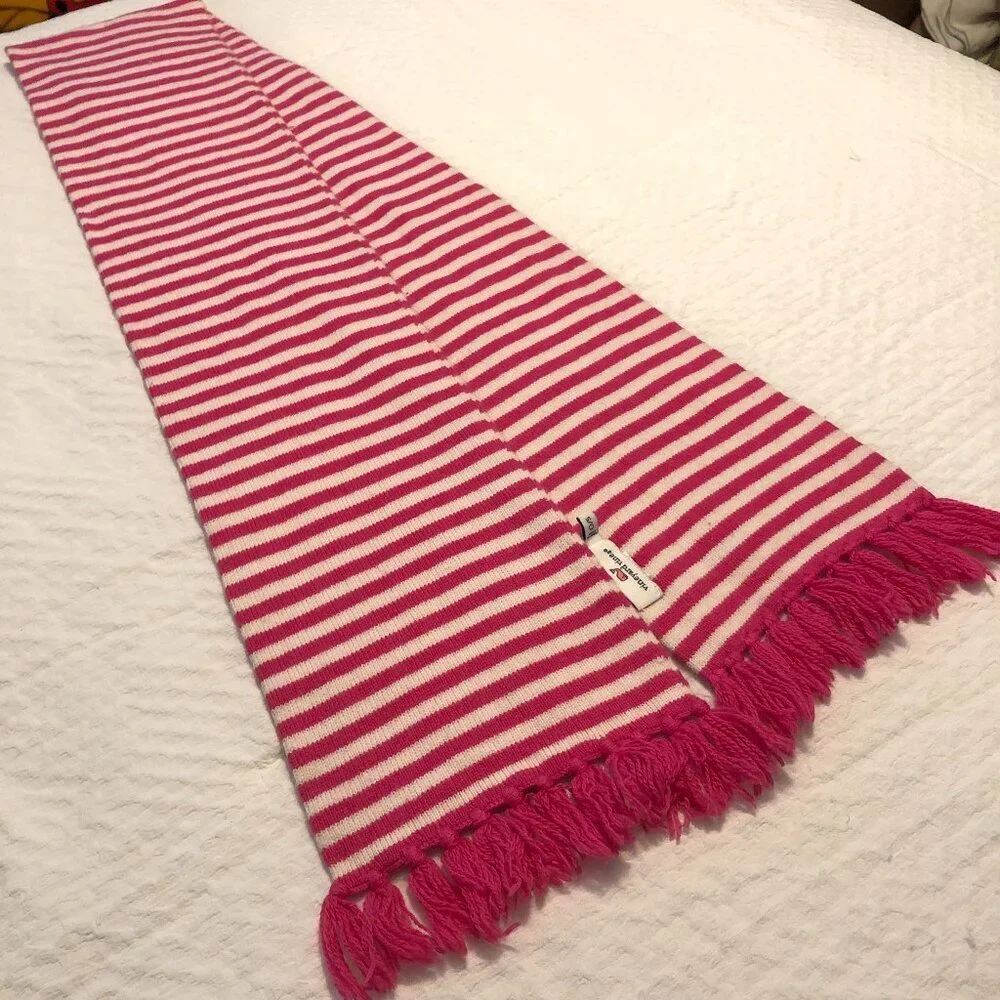 Vineyard Vines Long Pink And White Scarf 8